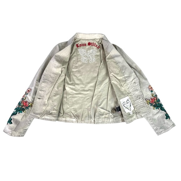 Love Stitch Embroidered Floral Cropped Blazer Womens Size S (NWT) - Picture 12 of 15